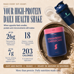 Strawberry Cheesecake Daily Shake high-protein daily health shake with vitamins, minerals and fibre